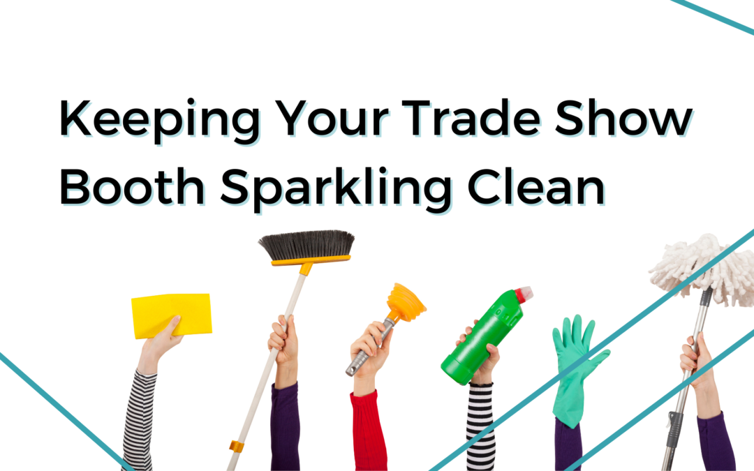 People holding up cleaning supplies under the blog title